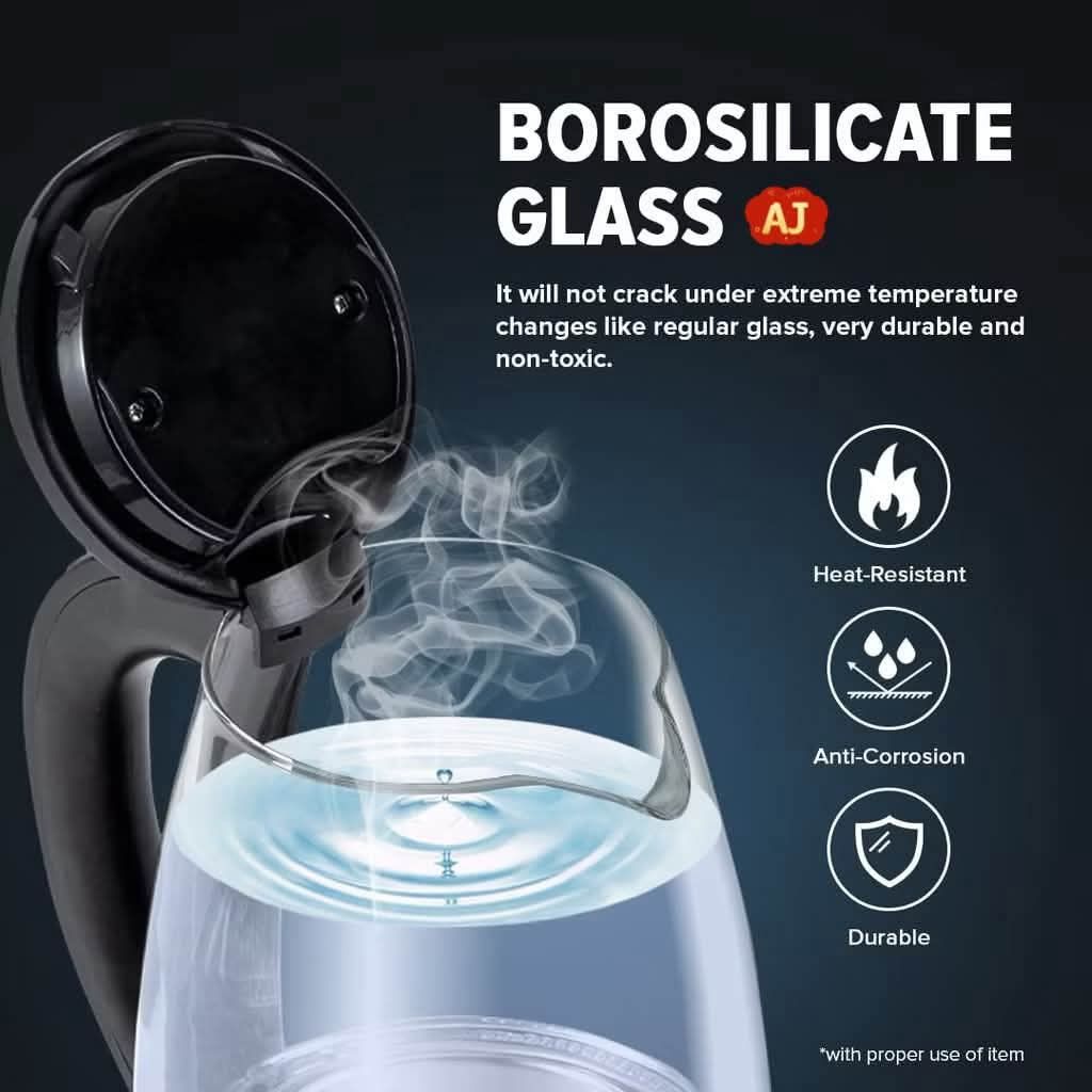 MAIMEITE Glass Blue Light Electric Kettle 2L (Category: Kettles & Airpots) located in Manila. Submitted by iliasjen3082126 (Listing ID 1463928537, Image 2). Description: - 2L Glass Electric Kettle with Blue Light - Boils 7-8 glasses of water quickly - Made with durable, heat-resistant high borosilicate glass - Features a 304 stainless steel base - Ideal for brewing coffee, tea, hot chocolate, and more Glass kettle 2L.