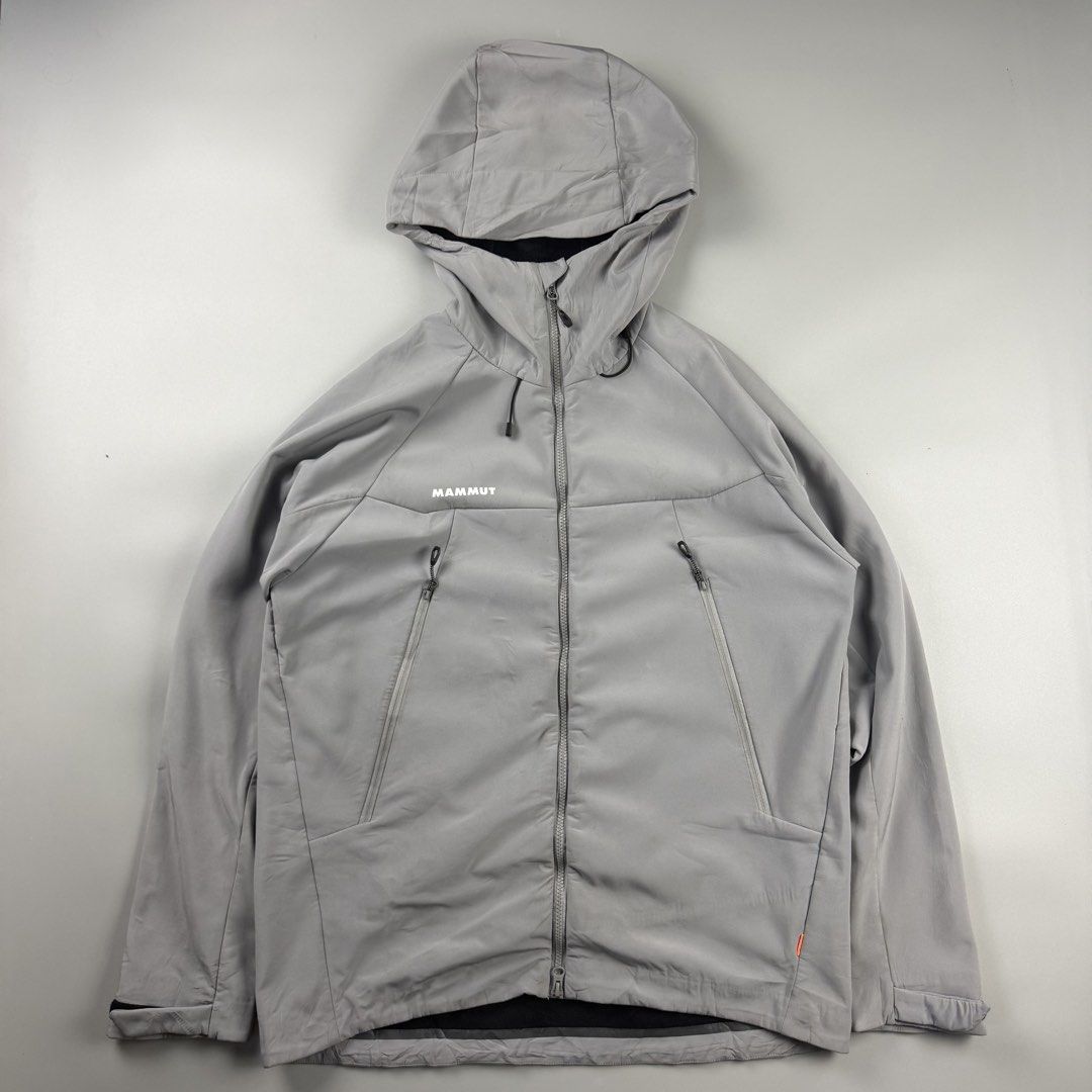 Mammut Grey Hooded Softshell Jacket (Category: Coats, Jackets and Outerwear) located in Cavite. Submitted by epiboie (Listing ID 1463834059, Image 1). Description: Mammut softshell Size xlarge 23x29 Color rate: 9.5/10 excellent condition Minr dirt 1480 - .