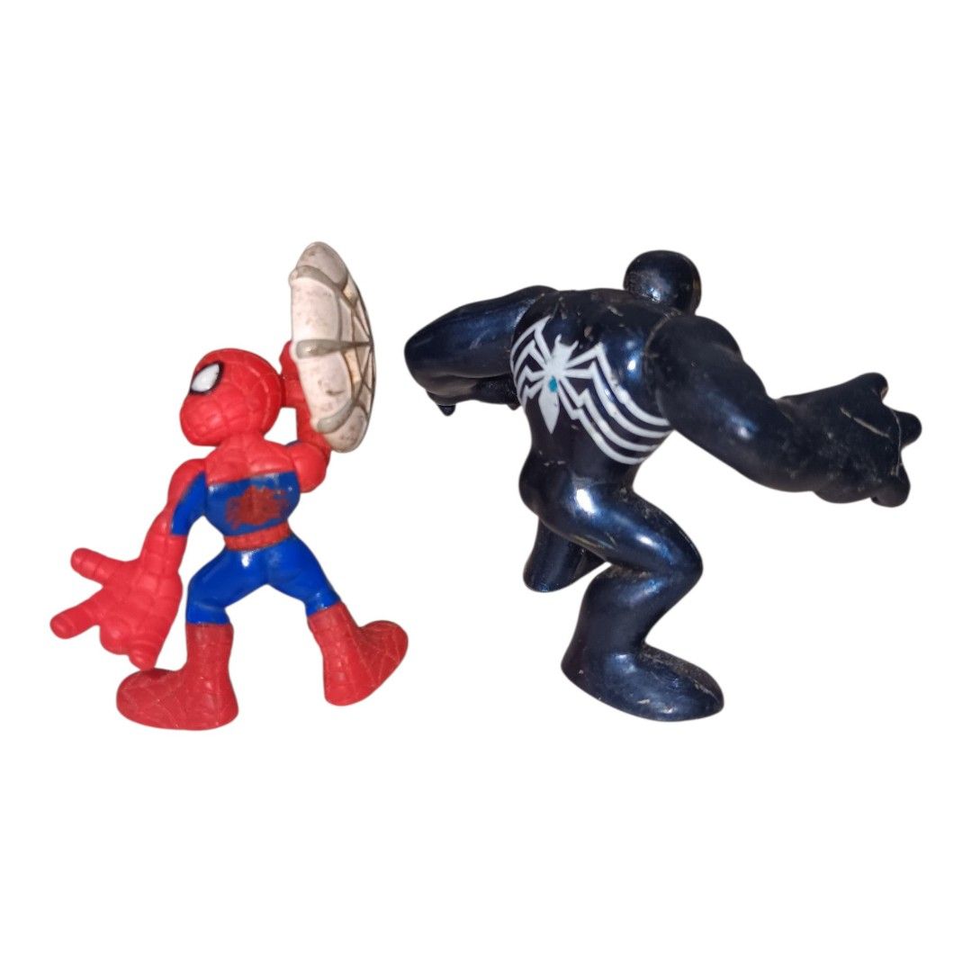 Marvel Super Hero Squad Spider-Man & Venom Mini-Figure Bundle (Category: Action & Battle Toys) located in Paranaque City. Submitted by InquisiToyz (Listing ID 1463769817, Image 2). Description: Marvel Super Hero Squad Spider-Man & Venom Mini-Figure Bundle Price: ₱550 Category: Toys & Games / Action Figures Description: Selling this authentic vintage Hasbro Marvel Super Hero Squad mini-figure bundle featuring Spider-Man and Venom. These are great,