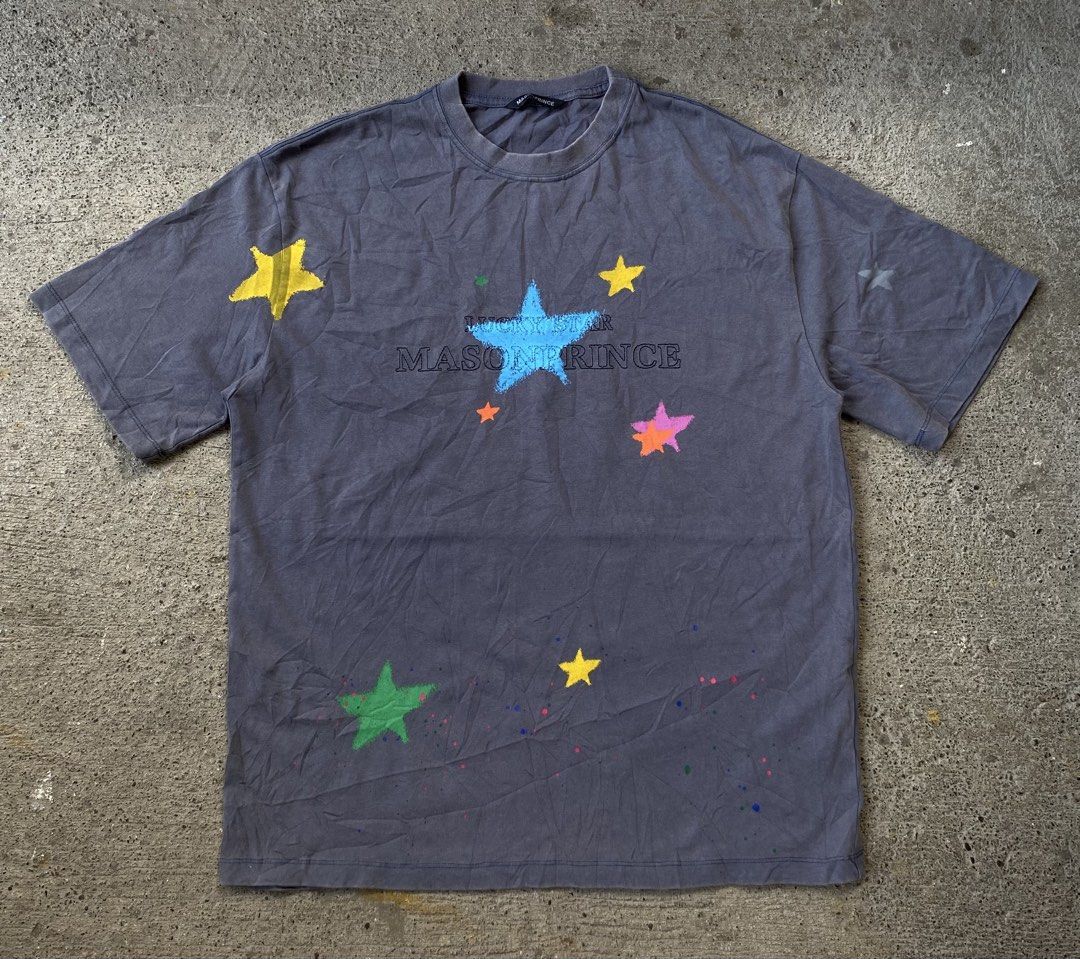 MASONPRINCE SPRAY STAR TEE (Category: Tshirts & Polo Shirts ) located in Kalibo. Submitted by bryaninosa20819 (Listing ID 1463825355, Image 1). Description: MASONPRINCE SPRAY STAR TEE Dimes : 23x29 Excellent Condition Color Rate 10 Acid Wash Color 📩📩📩📩.