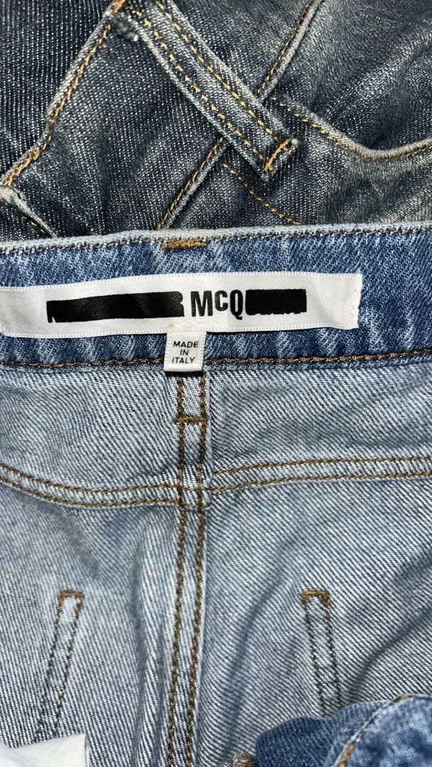 MCQ Jeans Made in Italy (Category: Jeans) located in Lapu Lapu. Submitted by margaux099 (Listing ID 1463905890, Image 2). Description: - MCQ Jeans - Blue Denim - Button Fly - Distressed details and rips - Made in Italy - Please check photos for exact condition.