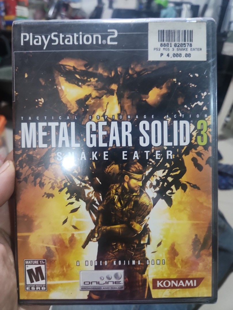 Metal Gear Solid 3: Snake Eater PS2 Game (Sealed) (Category: PlayStation) located in Quezon City. Submitted by gwift (Listing ID 1463935341, Image 1). Description: (sealed) selling rare playstation 2 game price based on gameye app or ebay sold listings. x55 check other rare games posted. will give a 5% discount for purchases 20k and up prices are subject to change on the day the game is to be paid due to price fluctuation..