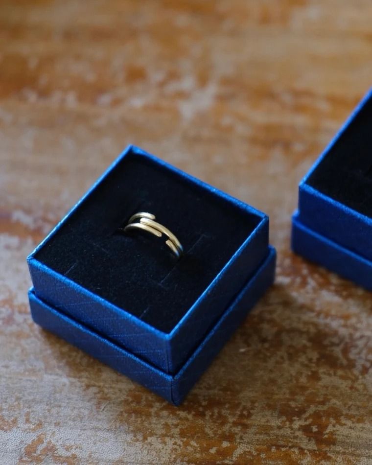 Mina Asul Rama Brass Ring Set US6.5 (Category: Rings) located in Manila. Submitted by cion007 (Listing ID 1463803182, Image 1). Description: ⚠️ Please read the full description before buying ⚠️ → Selling for the same price I bought from their website → Comes with the original packaging and cloth → RFS: Bought the wrong pair Description: 2" Slim Round Rings; Symbolizing the sun and the moon — made to move together. MOP: Gcash/Maya/UnionBank/Securi