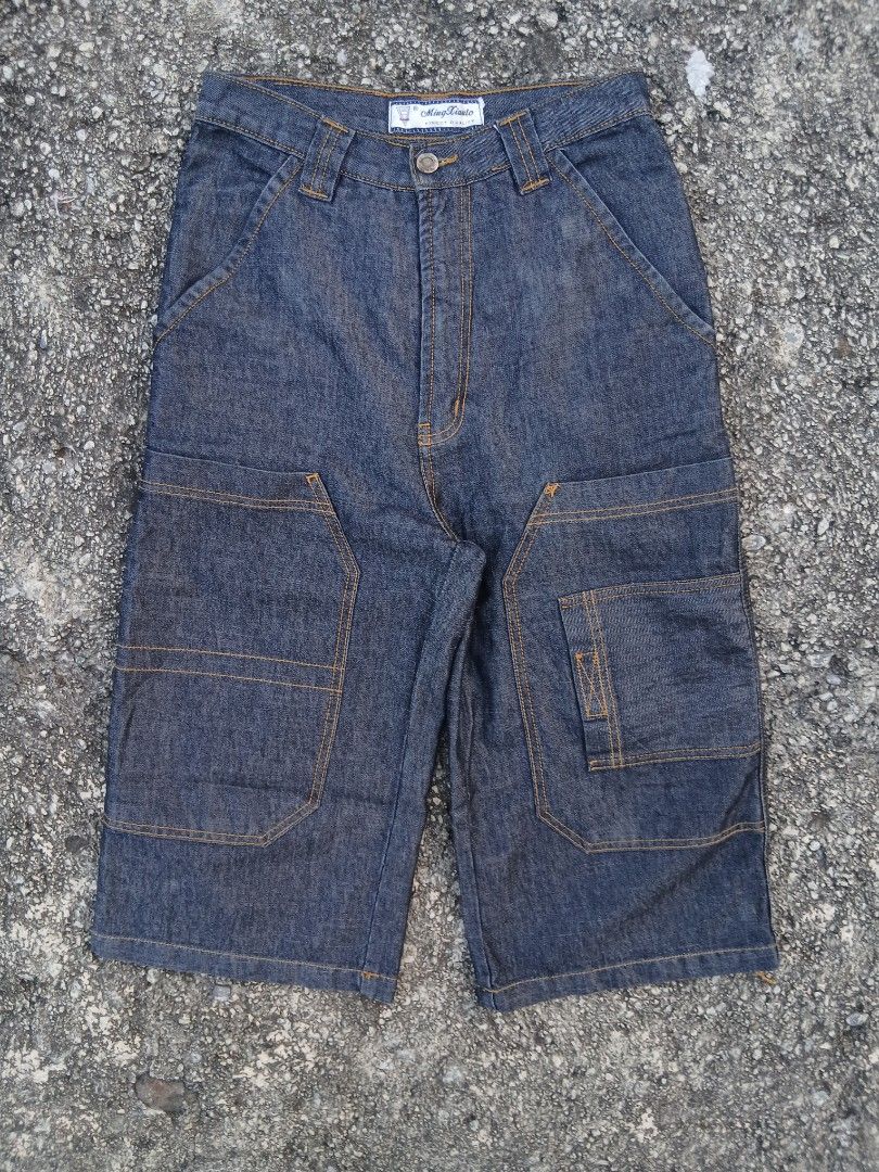Minxton Denim Jeans jorts (Category: Shorts) located in Caloocan City. Submitted by answery (Listing ID 1463837629, Image 2). Description: - Classic blue wash denim shorts - Contrasting orange stitching for a stylish detail - Two functional front pockets - Two buttoned back pockets for secure storage - Secure button and zip fly closure - Ideal for everyday casual wear.