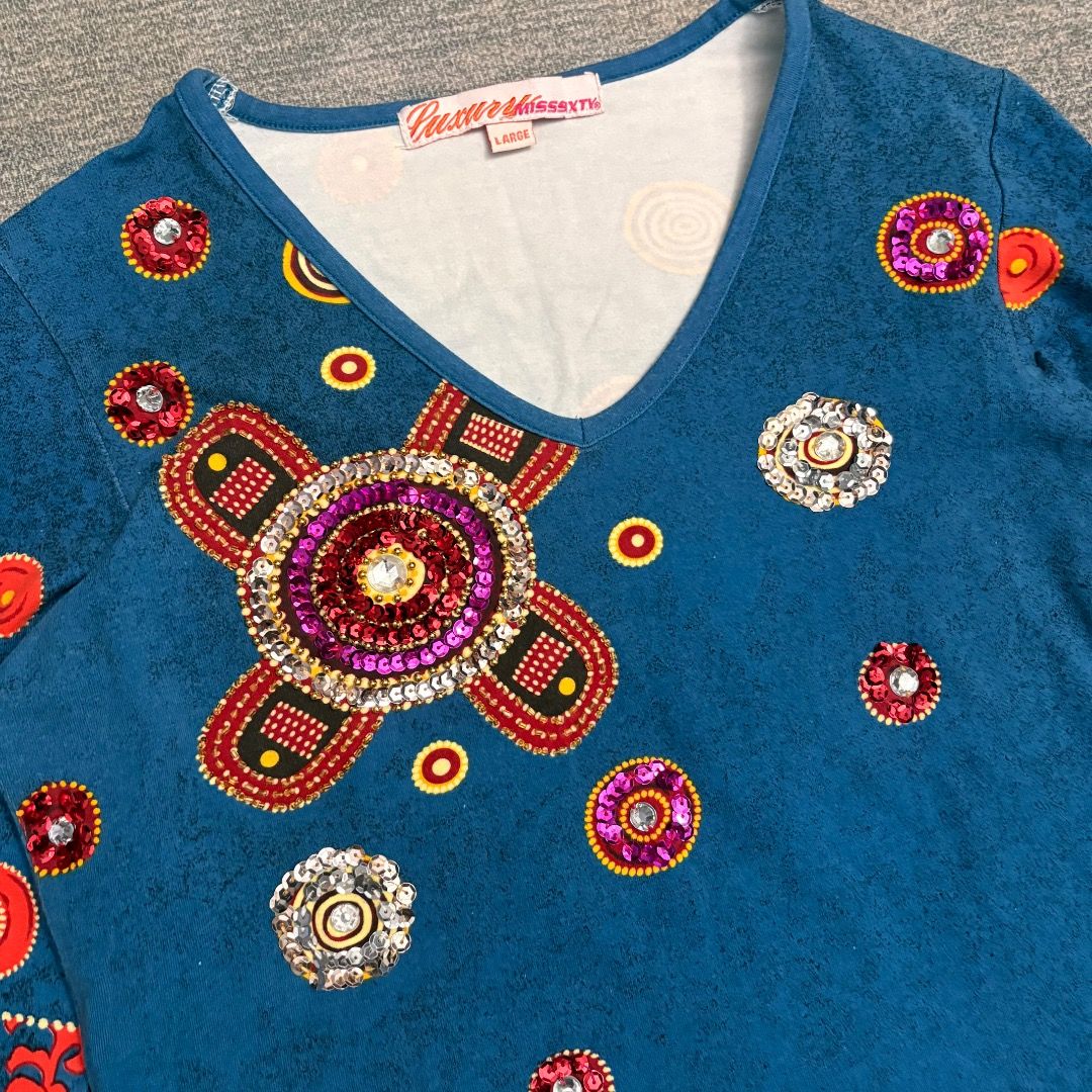 Miss Sixty V-neck top Y2K with beads, sequins (Category: Longsleeves) located in Calamba. Submitted by bermuda.ph (Listing ID 1463858811, Image 2). Description: .