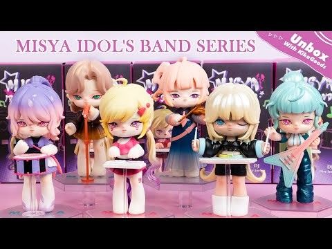 Misya Idol's Band Series Blind Box Figures (Category: Designer & Blind Box Toys) located in Manila. Submitted by kielvillacrusis143 (Listing ID 1463755570, Image 2). Description: - No box. but with complete cards. - Complete set of 6 characters - Each figure includes a stand and accessory - Perfect for collectors and fans.
