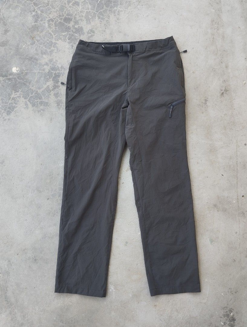 Montbell Hiking Pants M-S Grey (Category: Trousers) located in Mati. Submitted by old_era.ph (Listing ID 1463788393, Image 1). Description: - Montbell Hiking Pants - Color: Grey - Size: M-S - Features: Built-in belt, zippered pockets, elasticated waist with drawstring - Material: Lightweight and durable - Ideal for: Outdoor activities, trekking, casual wear - Branding: Montbell logo on the back.