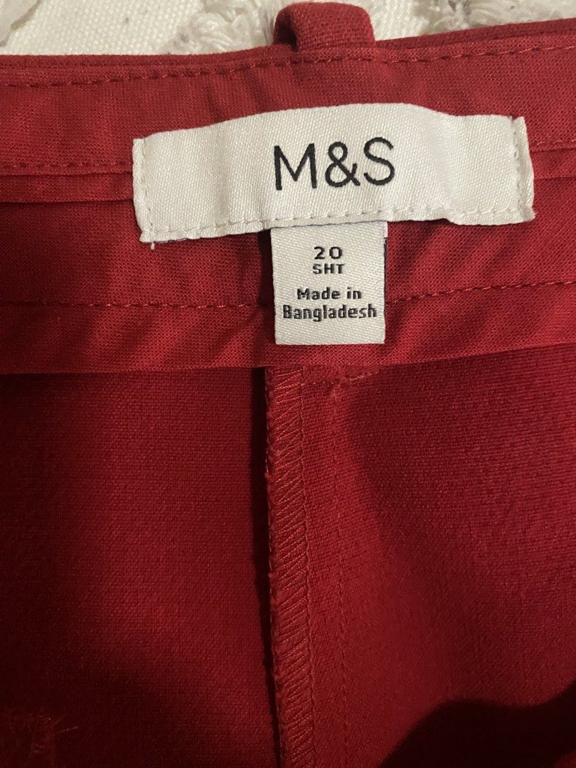 M&S Red Tailored Trousers Size 20 Short (Category: Other Bottoms) located in Quezon City. Submitted by lis.thisnthat (Listing ID 1463796981, Image 3). Description: - M&S Red Tailored Trousers - Size: 20 Short - Color: Deep Red - Style: Work or Smart Casual - Material: 96% Polyester, 4% Elastane - Origin: Made in Bangladesh - Please check photos for exact measurements.