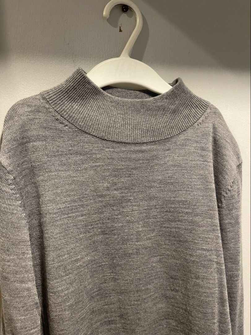 Muji High Neck Wool Sweater (Category: Longsleeves) located in Quezon City. Submitted by booktt (Listing ID 1463916251, Image 3). Description: 100% Wool body dark gray, super soft 1st , last 2 photos grabbed from internet :).