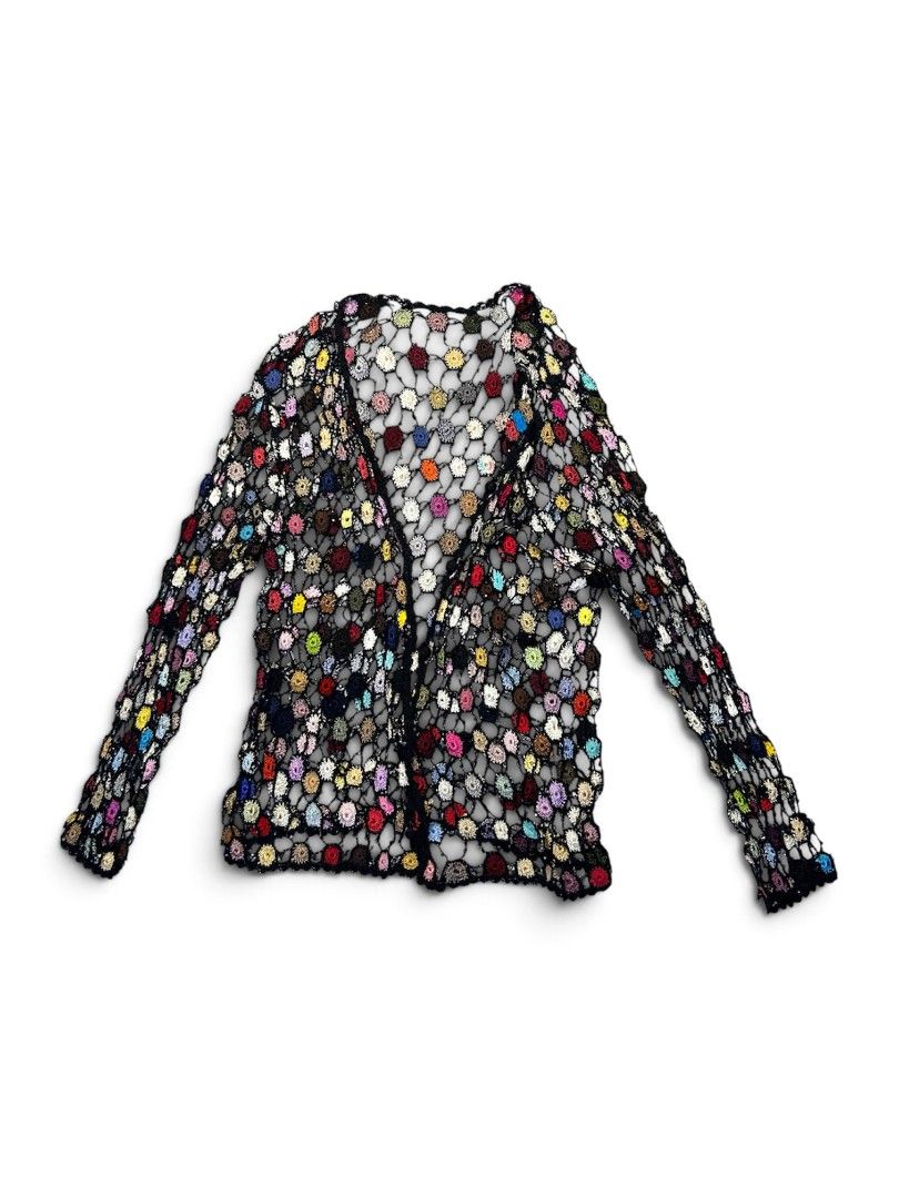 Multi-Color Crochet Cover-up Top (Category: Longsleeves) located in Marikina City. Submitted by wearablearttt (Listing ID 1463931460, Image 1). Description: 𖨆 LAID FLAT MEASUREMENTS L 21.5 ‎W 13.5-15.