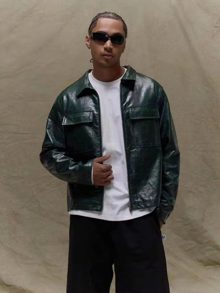 MUSERO Leather Jacket (Category: Coats, Jackets and Outerwear) located in Las Pinas. Submitted by sellerkjb (Listing ID 1463818391, Image 1). Description: BRAND NEW Priced at 3k on SHE Europe XXL 25.5 x 28 inches.