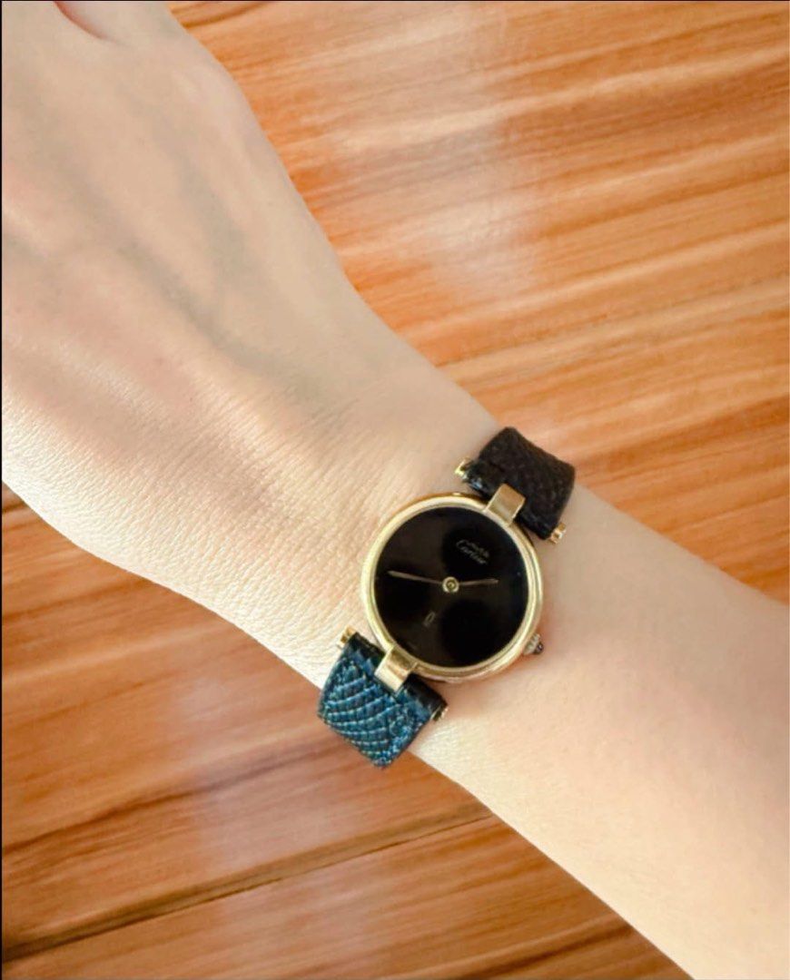 Must de Cartier watch (Category: Women's Watches) located in Manila. Submitted by annafinds (Listing ID 1463924104, Image 1). Description: Vintage Must d€ Carti€r watch featuring a sleek black dial and a gold-plated case. ₱49,500 Open for layaway. Disclaimer: We are not affiliated, associated, authorized, endorsed by or in any way officially connected with any other company or luxury brand. All copyrights are reserved to the original brand..