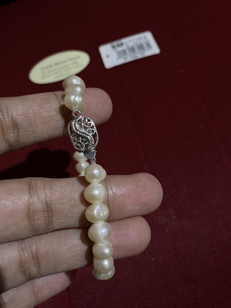 Creamy Pearl Bracelet (Category: Bracelets) located in Roxas City. Submitted by rowvee. (Listing ID 1463893509, Image 3). Description: - Genuine NACCARA freshwater cultured pearls - Secure clasp for peace of mind - Comes in a lovely sheer organza pouch - Original retail price: P 799.75.