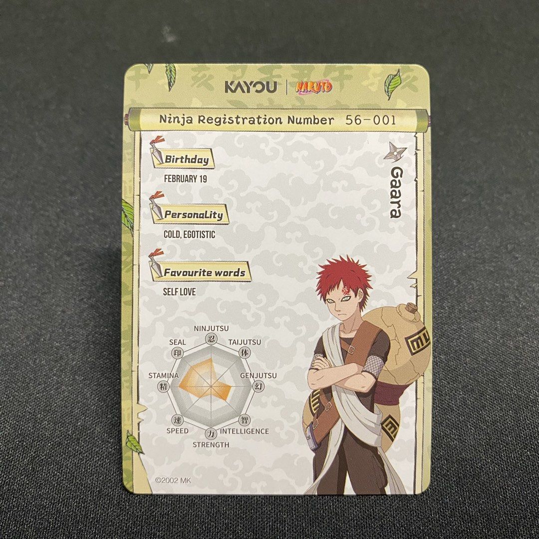 NARUTO KAYOU - GAARA SUPER RARE (Category: Raw Singles) located in Taguig. Submitted by secrethideout_official (Listing ID 1463915395, Image 2). Description: Naruto Kayou - Gaara Super Rare (SR) ✅ firm price ✅ ignoring LP inquiry Location: Taguig📍 Shipping: J&T | LBC | Lalamove Payment: Gcash | Bank Transfer.