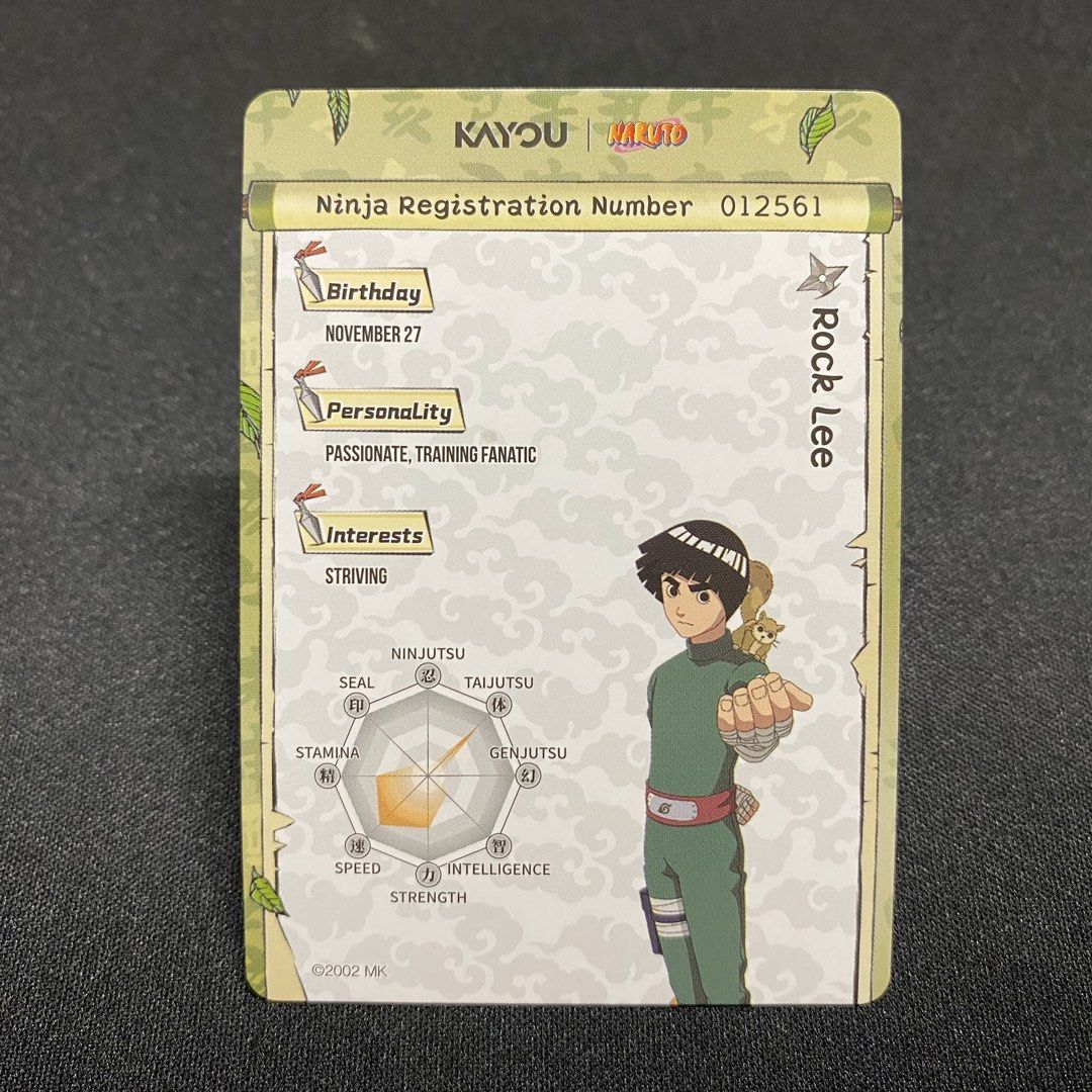 NARUTO KAYOU - ROCK LEE SUPER RARE (Category: Raw Singles) located in Taguig. Submitted by secrethideout_official (Listing ID 1463917664, Image 2). Description: Naruto Kayou - Rock Lee Super Rare (SR) ✅ firm price ✅ ignoring LP inquiry Location: Taguig📍 Shipping: J&T | LBC | Lalamove Payment: Gcash | Bank Transfer.