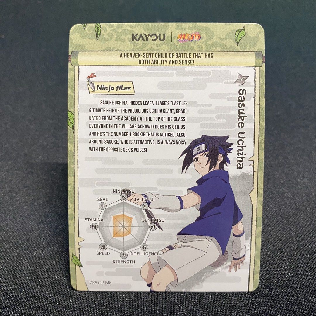 NARUTO KAYOU - SASUKE UCHIHA ULTRA RARE (Category: Raw Singles) located in Taguig. Submitted by secrethideout_official (Listing ID 1463910414, Image 2). Description: Naruto Kayou - Sasuke Uchiha Ultra Rare ✅ firm price ✅ ignoring LP inquiry Location: Taguig📍 Shipping: J&T | LBC | Lalamove Payment: Gcash | Bank Transfer.