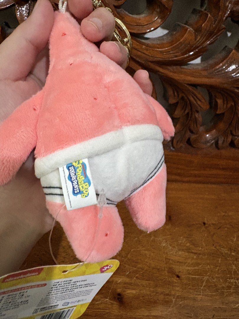 Nickelodeon Spongebob Patrick Star Plush Keychain (Category: Plushies & Soft Toys) located in Quezon City. Submitted by rxyel (Listing ID 1463804444, Image 3). Description: - Cute Patrick Star plush keychain - From Spongebob Squarepants - Wearing iconic white underwear - Made by Toy Toy Co. Ltd. - Officially licensed Nickelodeon product - Perfect for decorating bags or keys - Great gift for Spongebob fans!.