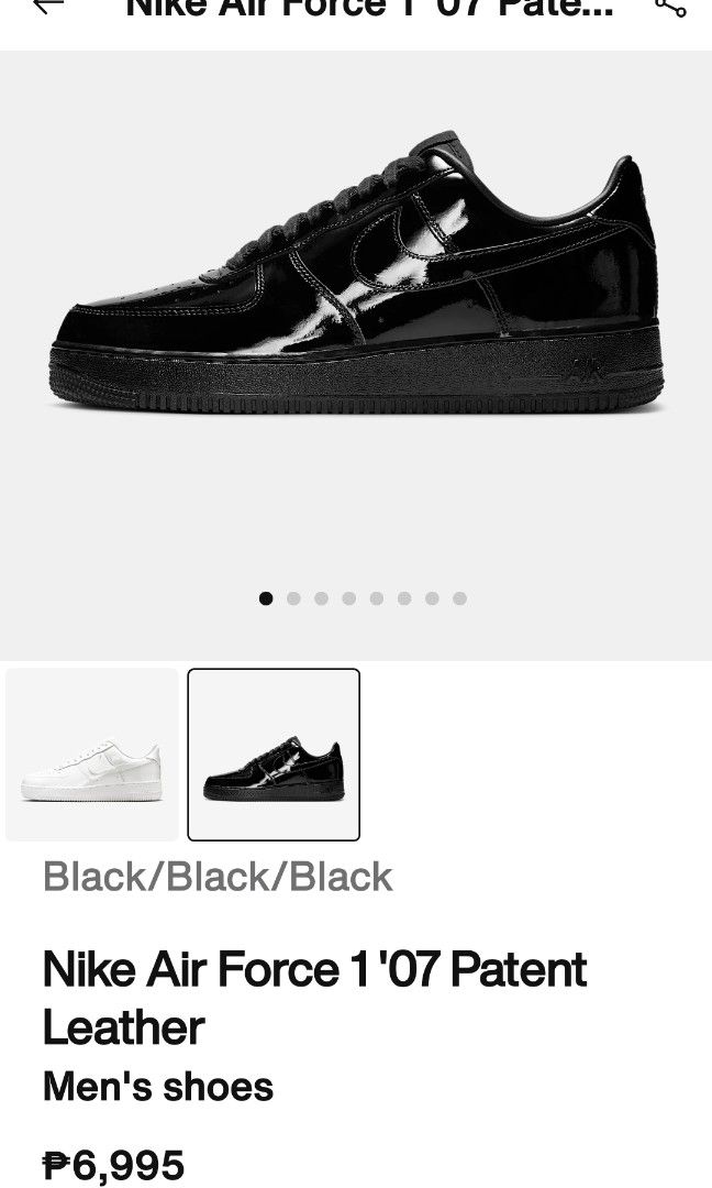 NIKE AIR FORCE 1 '07 PATENT LEATHER (Category: Casual Shoes) located in Marikina City. Submitted by richvision1700 (Listing ID 1463938004, Image 3). Description: brandnew condition never been used.