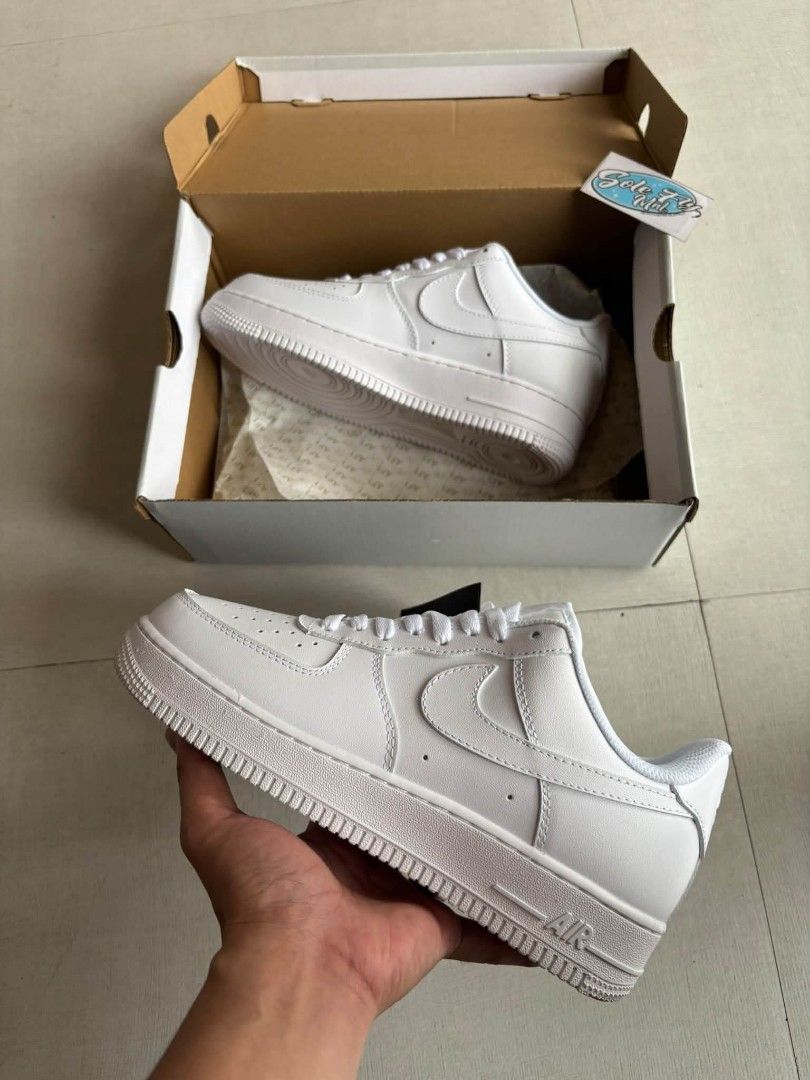 Nike Air Force 1 '07 White Sneakers (Category: Sneakers) located in Manila. Submitted by solefly_mnl.26 (Listing ID 1463815577, Image 2). Description: AF1 TRIPLE WHITE bnew 1399+sf available sz 36 to 45 mens&womens actual pic posted!!! onhand ready to lalamove/ship via jrs novaliches qc area dm us for orders📩 fb page: solefly mnl v2.