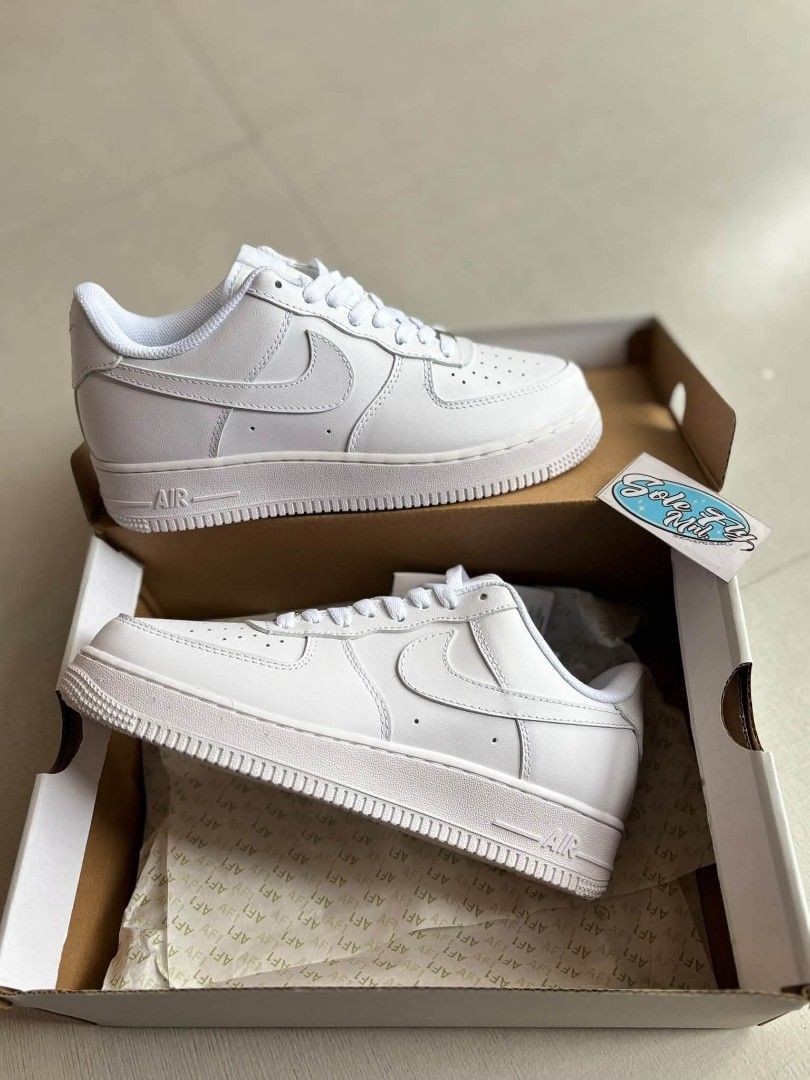 Nike Air Force 1 '07 White Sneakers (Category: Sneakers) located in Manila. Submitted by solefly_mnl.26 (Listing ID 1463815577, Image 1). Description: AF1 TRIPLE WHITE bnew 1399+sf available sz 36 to 45 mens&womens actual pic posted!!! onhand ready to lalamove/ship via jrs novaliches qc area dm us for orders📩 fb page: solefly mnl v2.