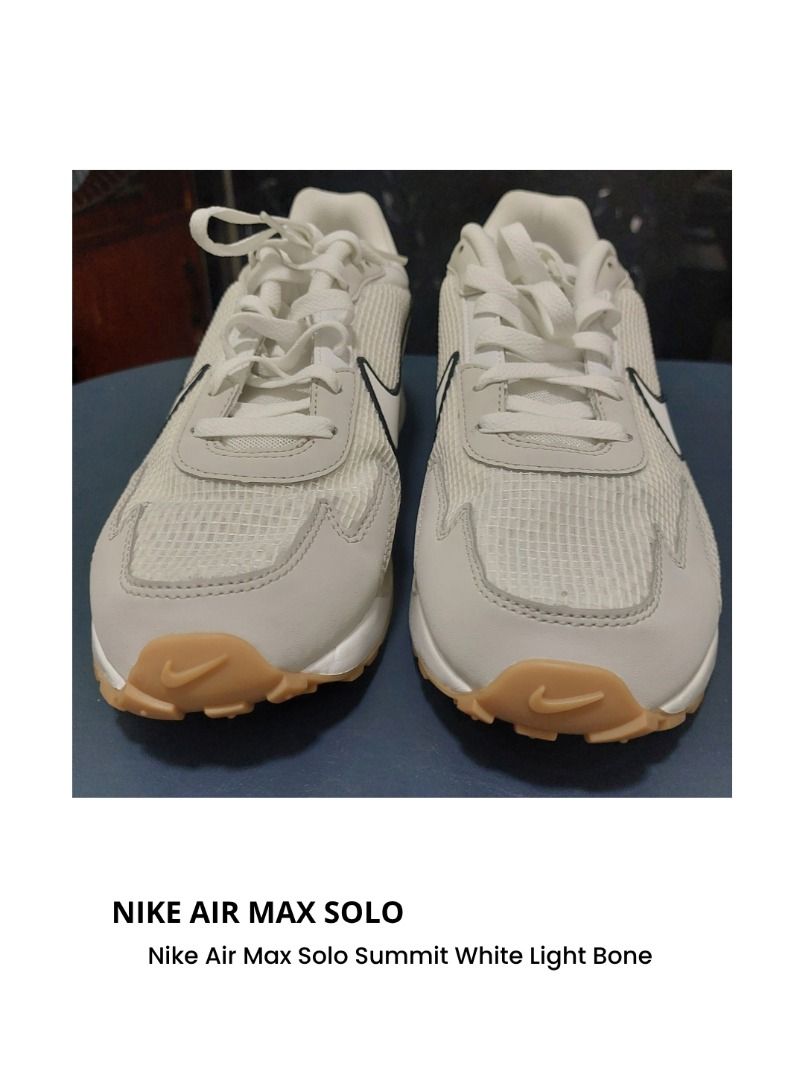 Nike Air Max Solo - Men (Category: Sneakers) located in Bulacan. Submitted by jen_nipher (Listing ID 1463914604, Image 2). Description: Brand new men's Nike Air Max Solo Summit White Light Bone (no box) - Guaranteed Authentic - Brand new - Size: US-10/UK-9 - Color: Summit White/Light Bone/Phantom/Summit White Feature: - Model: Nike Air Max Solo - Style Code: FN6918-100 - Colorway: Summit White/Light Bone/Phantom/Summit White - Material: Breathabl