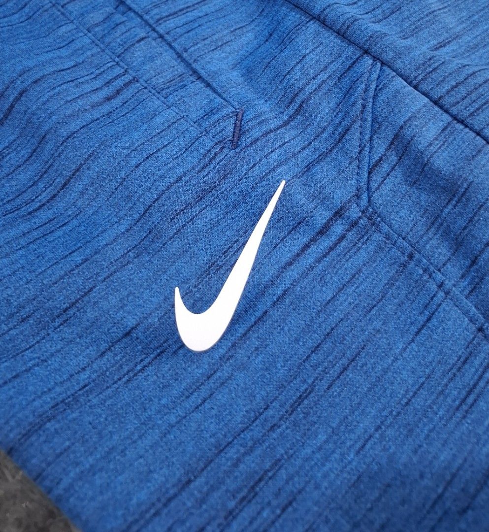 Nike Dri-Fit Blue Jogger Pants Size M (Category: Joggers) located in Sorsogon. Submitted by johnmichae69459 (Listing ID 1463869608, Image 2). Description: - Blue Nike Dri-Fit Jogger Pants - Size: Medium (M) - 30 to 34 waistline - 38 lenght - Made in China - Zippered side pocket for secure storage - Elastic waistband with adjustable drawstring - Black accents on lower legs - Ideal for workouts and casual wear.