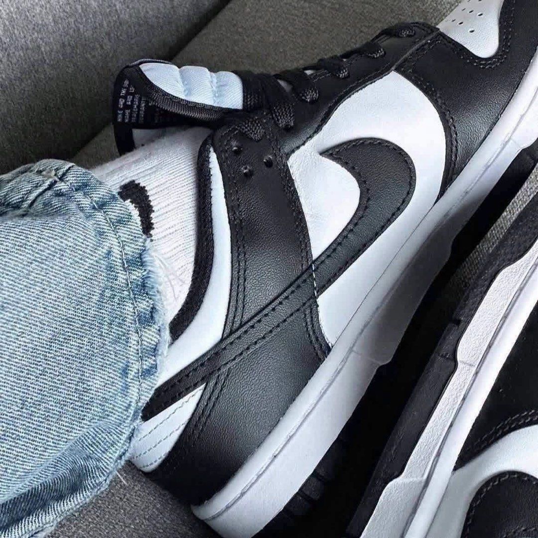 Nike Dunk Low Black White Panda (Category: Sneakers) located in Agdangan. Submitted by chano11339 (Listing ID 1463844791, Image 2). Description: - Classic black and white Nike Dunks - Low top silhouette - Leather upper with toe box perforations - Iconic Nike swoosh on the side - A must-have staple for any sneaker collection - Great for casual wear and styling outfits - Includes original box.
