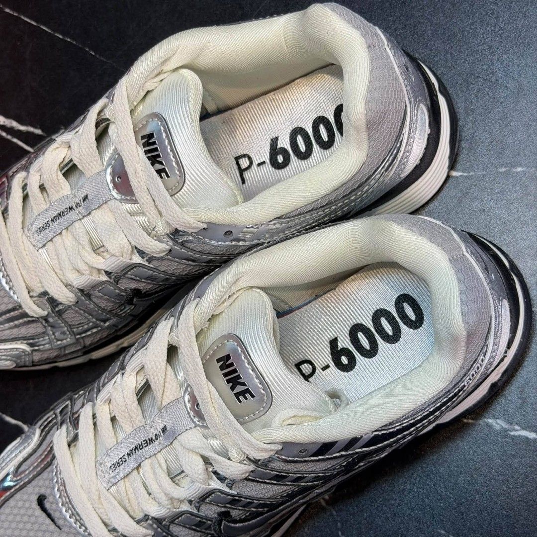 Nike P-6000 Metallic Silver Sneakers (Category: Sneakers) located in Caloocan City. Submitted by romkicks (Listing ID 1463783131, Image 2). Description: - Nike P-6000 sneakers - Cool metallic silver colorway - Includes original Nike box - Ideal for everyday wear or a sporty aesthetic Also available for men sizes.