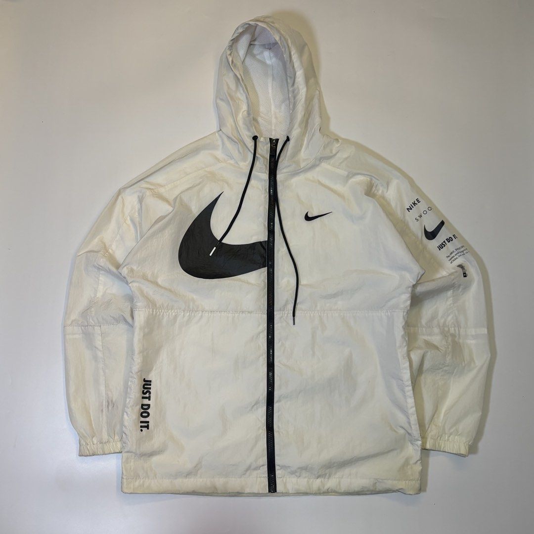 Nike Swoosh Windbreaker (Category: Hoodies) located in Butuan. Submitted by ragscurations (Listing ID 1463863513, Image 1). Description: Condition : Excellent Flaws : None ( need wash only ) Color rate 9.5 Width - 23 Length - 28 Fave item : Beautiful design 🥰 .