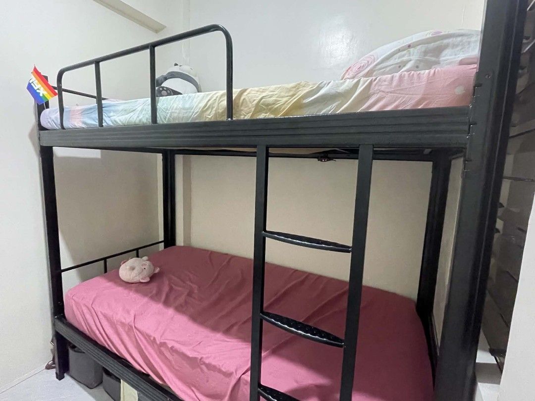 Non screw Sturdy Bunk Bed Frame (Mattress not included) (Category: Bed Frames & Mattresses) located in Manila. Submitted by bravestone.bc4651 (Listing ID 1463784648, Image 2). Description: Move out sale, used only for a month and it's still in good condition. Very sturdy even without the screws.