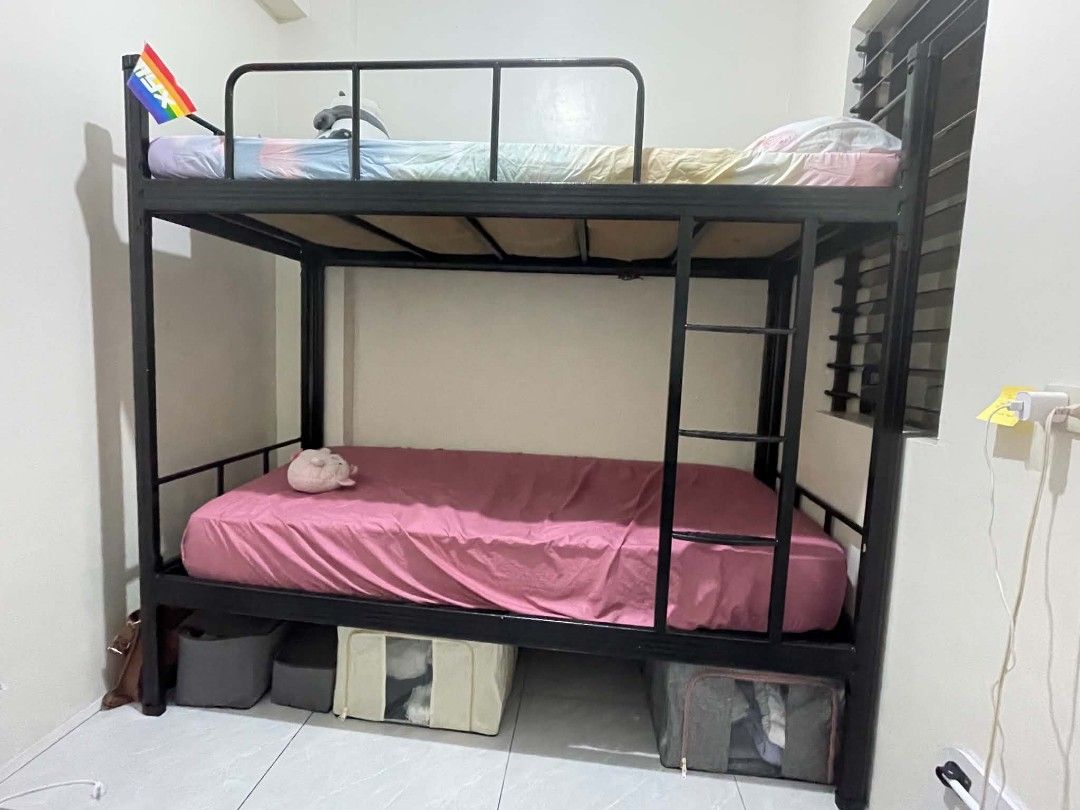 Non screw Sturdy Bunk Bed Frame (Mattress not included) (Category: Bed Frames & Mattresses) located in Manila. Submitted by bravestone.bc4651 (Listing ID 1463784648, Image 1). Description: Move out sale, used only for a month and it's still in good condition. Very sturdy even without the screws.
