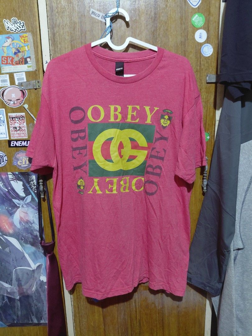 Obey Graphic Tee (Category: Tshirts & Polo Shirts ) located in Imus. Submitted by frootiloots4103 (Listing ID 1463755837, Image 1). Description: - Brand: Obey - Type: Graphic T-Shirt - Color: Pinkish Red - Size: Large (L) - Design: Features the classic Obey logo graphic on the front - Occasion: Ideal for casual wear OPEN FOR NEGO (best if aspack) 📍Imus, Cavite 4103 Can do meetups within Imus Area 🚚 J&T or Lalamove 📨 DMs are OPEN 💸 Cash | GCas