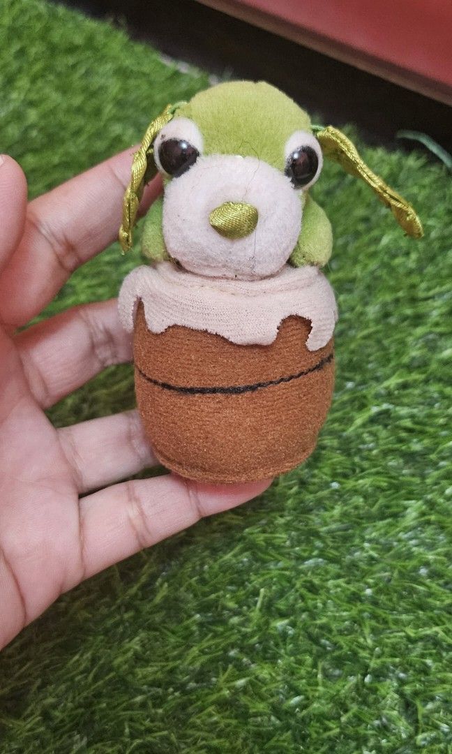 Ocha ken tea dog plush charm (Category: Plushies & Soft Toys) located in Umingan. Submitted by liezelsona48963 (Listing ID 1463905017, Image 1). Description: 5 inches plush charn Ryoku (Green Tea Dog) plush toy from the San-X and Sega Ocha-Ken (Tea Dog) franchise, likely released around the early 2000s. mop gcash.