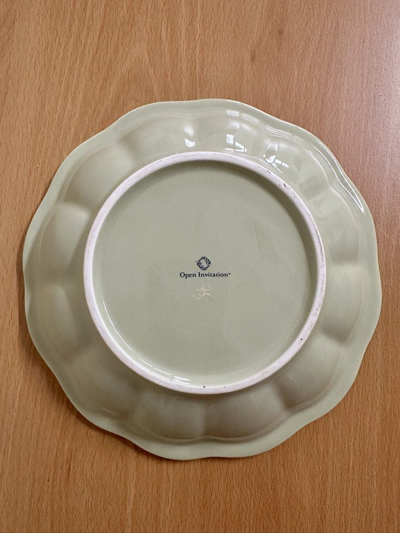 Open Invitation Scalloped Beaded Salad Bowl (Category: Dinnerware & Cutlery) located in Paranaque City. Submitted by seektoshop (Listing ID 1463752482, Image 2). Description: ✨ This Ceramic Scalloped Bowl stoneware piece is highly recognized by its distinct beaded detailing along the scalloped rim paired with wide, embossed vertical ridges running down the interior sides. ✔️ Part of the Open Invitation collection ✔️ Sage green scalloped plate wit