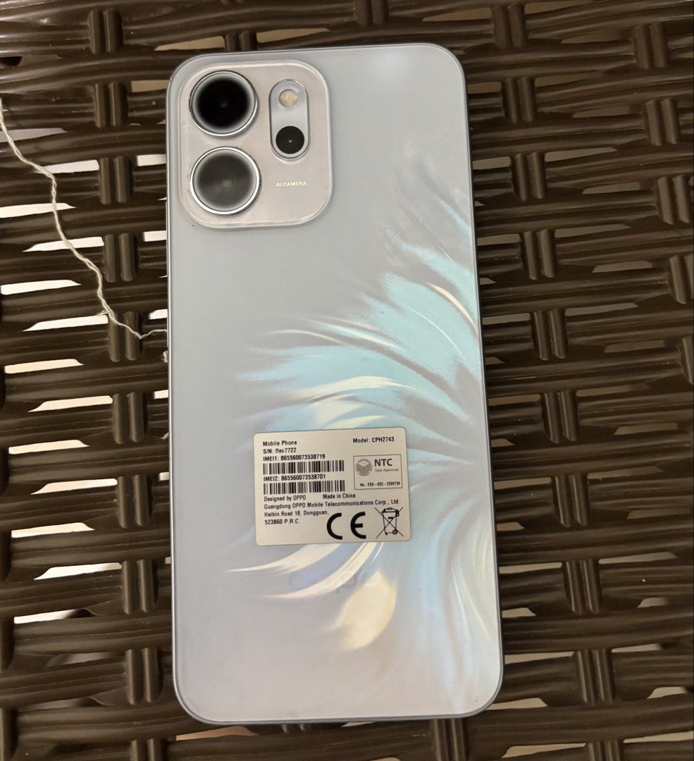 Oppo Rene 14 5g (Category: OPPO) located in Bocaue. Submitted by joson09 (Listing ID 1463796483, Image 1). Description: FOR SALE Oppo Reno 14 F 5g 256gb Snapdragon® 6 Gen 1 Mobile Platform No issue 📍Bocaue Bulacan.