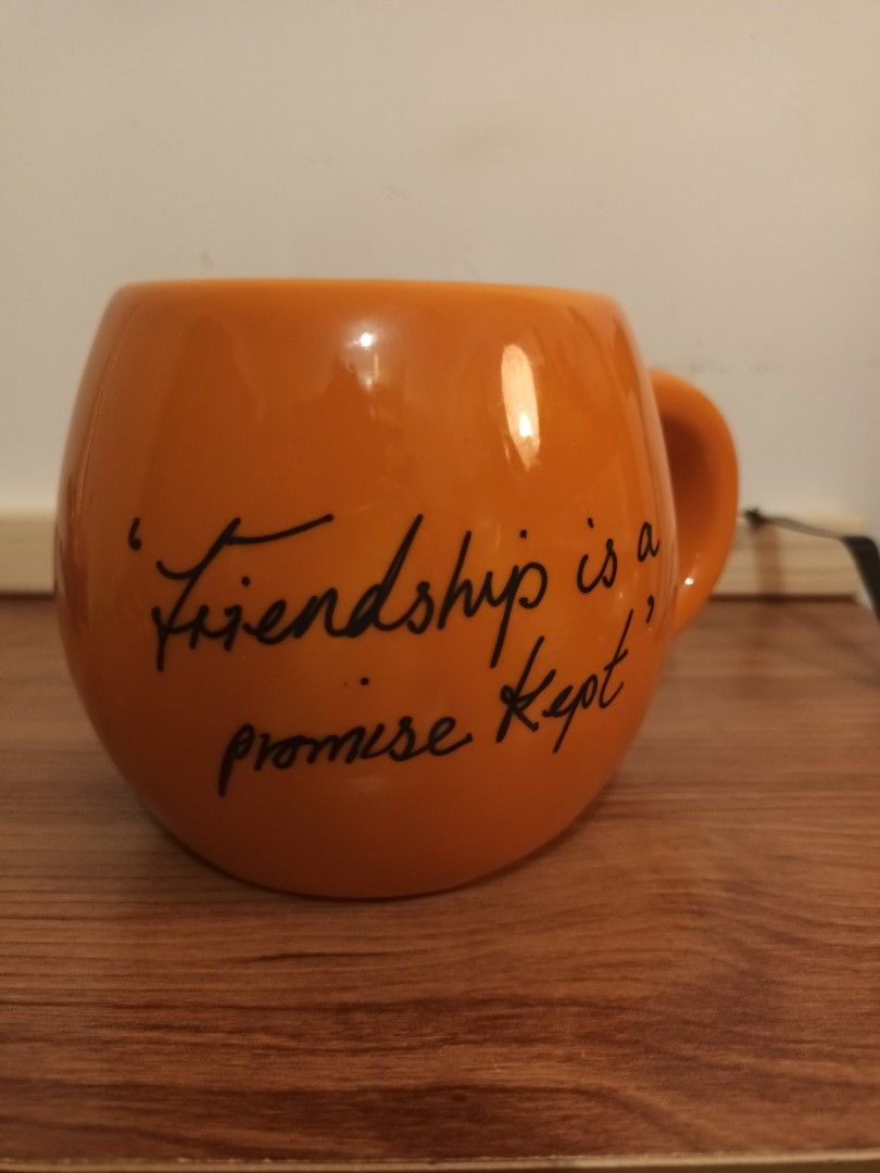 Orange Fox Face Mug with Friendship Quote (Category: Coffee & Tea Tableware) located in Cavite. Submitted by fundamentally (Listing ID 1463904911, Image 3). Description: - Orange mug featuring a cute fox face design. - Back of the mug reads: 'Friendship is a promise kept'..