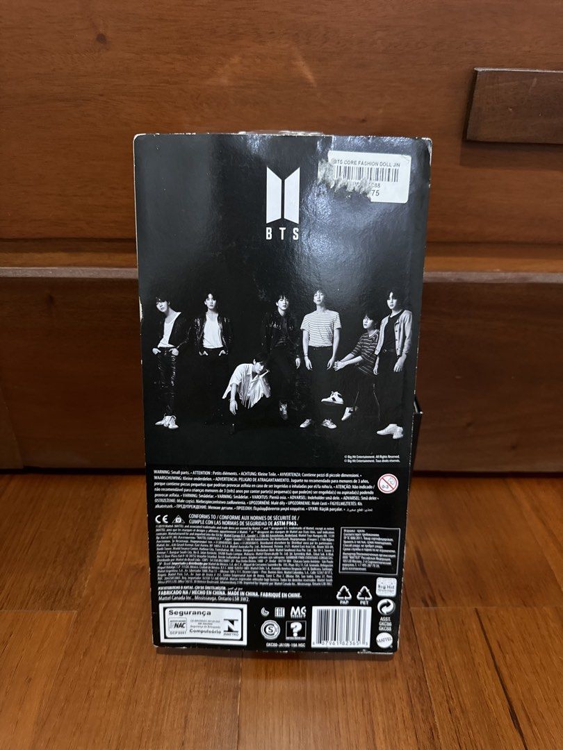 Original BTS Jin Doll Mattel (Category: K-Wave Merchandise) located in Quezon City. Submitted by nobitinn (Listing ID 1463869480, Image 2). Description: - Authentic BTS Jin doll - Comes in original packaging, unopened box - Message for more Picture rfs : declutterring .