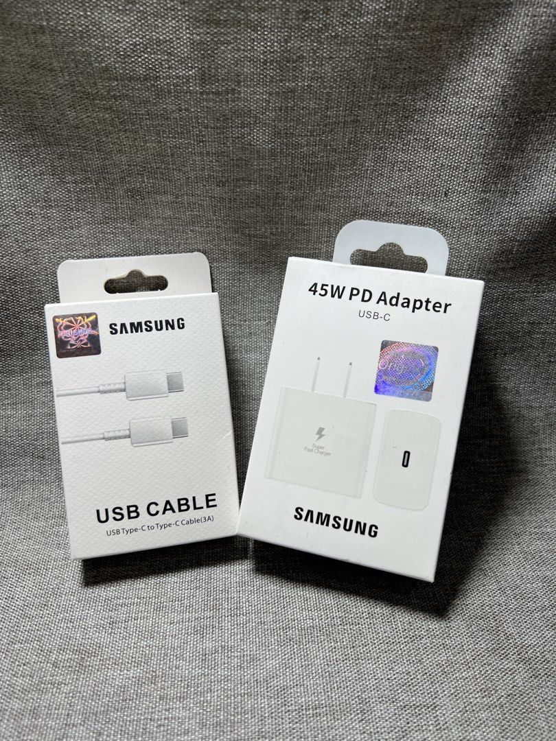 Original Samsung 45W Type-C Charger Set – White (Category: Chargers & Cables) located in Manila. Submitted by warm_jamin (Listing ID 1463927880, Image 1). Description: ⚡ Original Samsung 45W Type-C Charger Set – White Upgrade your everyday charging with a Samsung 45W Type-C charger set perfect for compatible Samsung devices and other USB-C devices. ✅ Original Samsung ✅ 45W Fast Charging ✅ Type-C Charger Set ✅ White Color ✅ Brand New & Sealed ✅ Fa