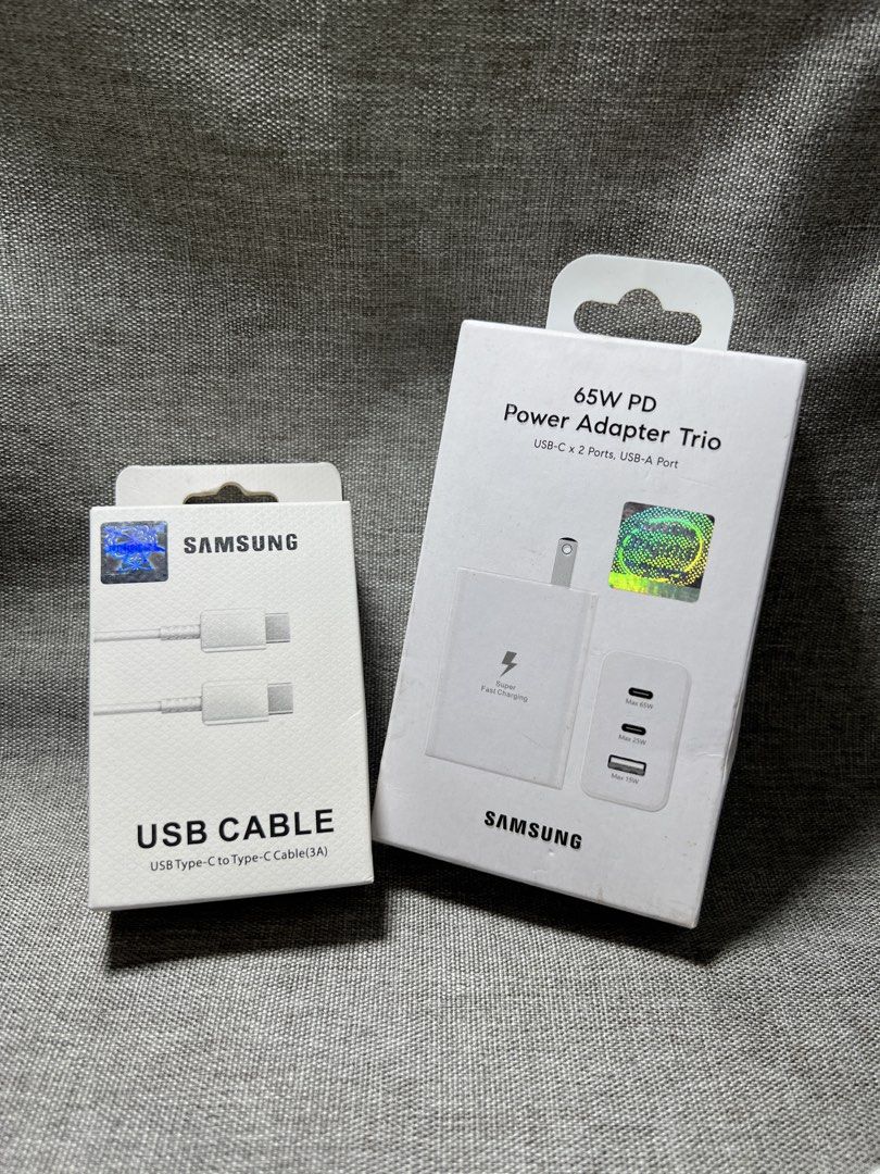 Original Samsung 65W Type-C Charger Set – White (Category: Chargers & Cables) located in Manila. Submitted by warm_jamin (Listing ID 1463927776, Image 1). Description: ⚡ Original Samsung 65W Type-C Charger Set – White Power up your compatible devices with reliable 65W fast charging Perfect for Samsung phones, tablets, laptops, and other compatible USB-C devices. Samsung’s 65W adapter supports USB-C Power Delivery and Super Fast Charging on compat