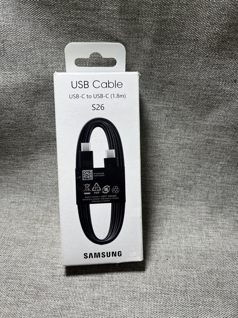 Original Samsung Cable – 1.8 Meter (Category: Chargers & Cables) located in Manila. Submitted by warm_jamin (Listing ID 1463925871, Image 1). Description: -🔌 Original Samsung Cable – 1.8 Meter Get a reliable and convenient charging cable for your Samsung device. The 1.8-meter length*gives you extra reach and flexibility while charging or connecting your device. ✅ Original Samsung ✅ Black Color ✅ 1.8 Meter Length ✅ Durable & Reliable ✅ Convenient