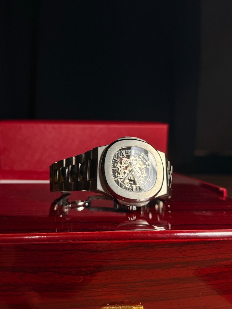 Patek Philippe Nautilus Skeleton Mod (Category: Luxury Watches) located in Caloocan City. Submitted by vincewills44898607 (Listing ID 1463761191, Image 2). Description: Complete Bracelet Link Skeleton dial design Diameter: 41mm Thickness: 13mm Used 3x Comes with original red box and tags Good as New QC Area [Lalamove/Meetup] .