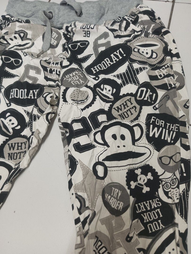 Paul Frank Womens Jogger Pants Size M (Category: Jeans) located in Tarlac. Submitted by jeffanna1142070 (Listing ID 1463778778, Image 2). Description: - Fun all-over print featuring Julius the monkey and phrases - Elastic waistband with adjustable drawstring - Ribbed cuffs and waistband for a comfortable fit - Size: Medium (M) - Material: Made in China.