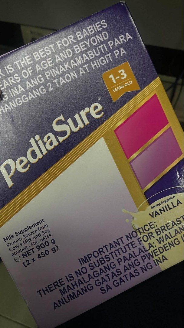 Pediasure 1-3 Vanilla 400G (Category: Weaning & Toddler Feeding) located in Manila. Submitted by rierie1231 (Listing ID 1463858577, Image 1). Description: Nasa next slide and expiry date kaya get na po asap. .