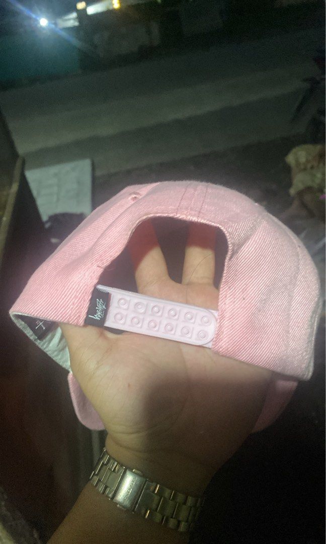 Pink Stussy Cap (Category: Caps & Hats) located in Manila. Submitted by zhu.finds (Listing ID 1463836382, Image 2). Description: - Classic pink Stussy cap - Embroidered Stussy logo on front - Adjustable snapback closure - Ideal for everyday wear - Simple and stylish design.