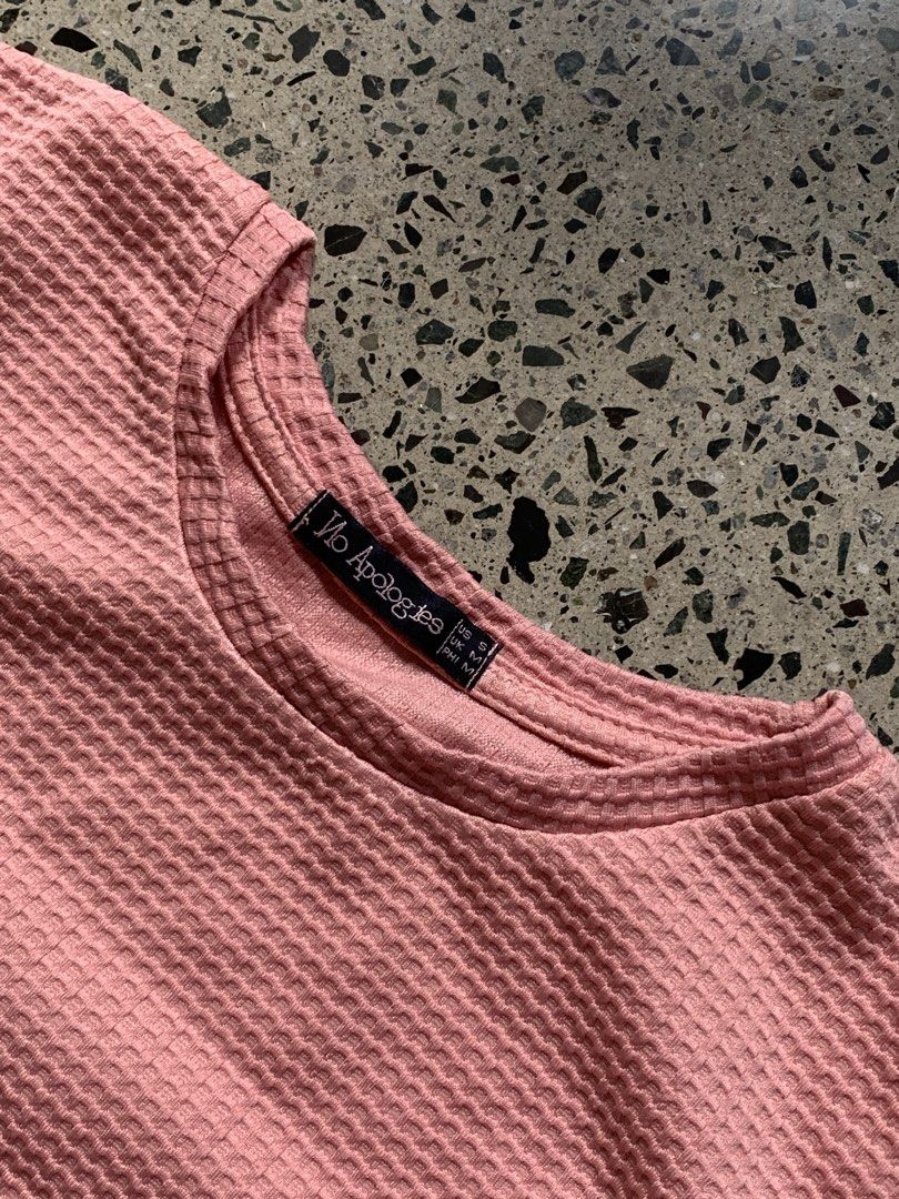 Pink Textured Short Sleeve Dress (Category: Dresses) located in Quezon City. Submitted by p.j.c.a.r.o.u.s.e.l.l.i.n.g (Listing ID 1463787721, Image 2). Description: - Adorable pink dress - Textured fabric with a subtle waffle pattern - Short sleeves - Classic crew neck - Versatile for casual outings or dressing up - Effortless to style.