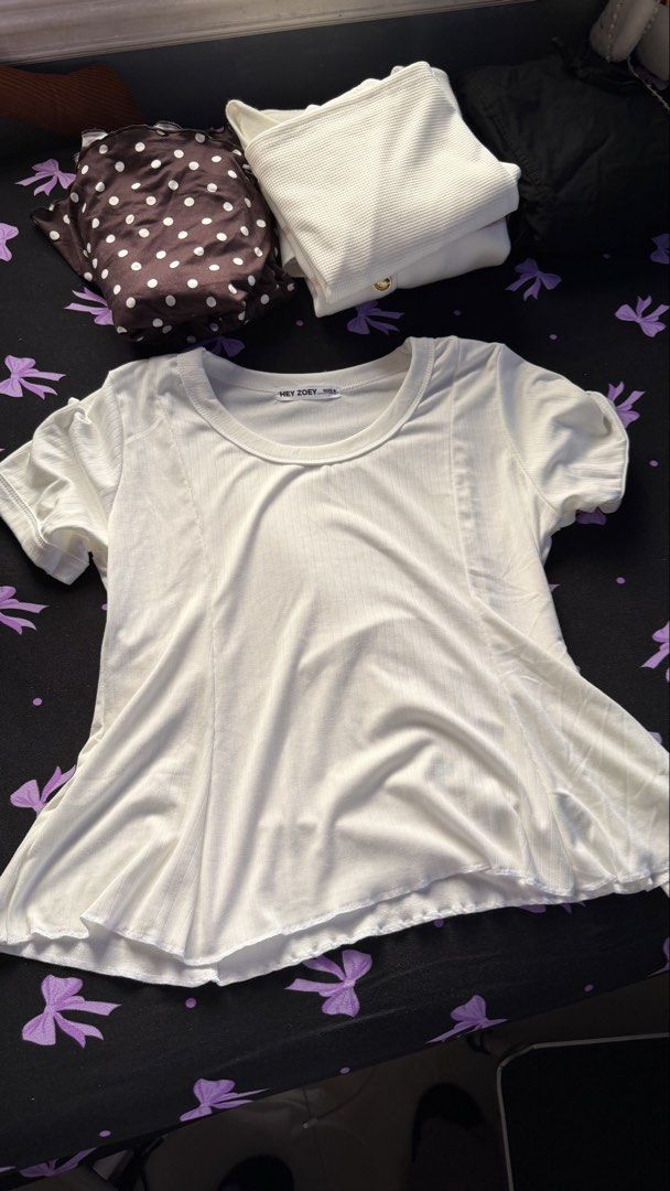Plus size white tops (Category: Others Tops) located in General Trias. Submitted by secondhandthingzz (Listing ID 1463833977, Image 1). Description: Both can fit up to 2XL Never worn 100 each Location: General Trias, Cavite Payment: Gcash/RCBC/Maribank Delivery: Lalamove, J&T (shouldered by buyer) ❤️ .