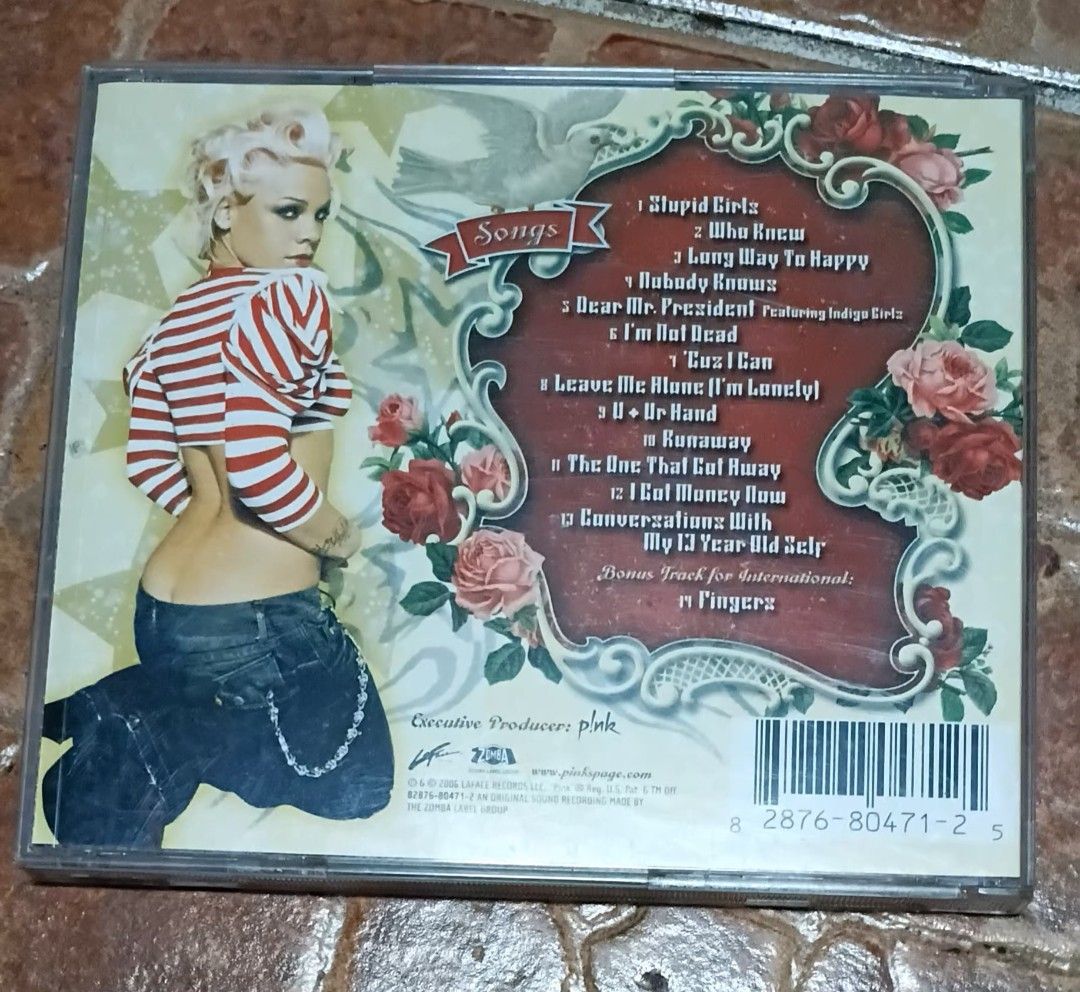 P!nk I'm Not Dead CD Album (Category: CDs & DVDs) located in Quezon City. Submitted by dancatz (Listing ID 1463825631, Image 3). Description: □ P 200.00 - P!nk's 'I'm Not Dead' CD - Released in 2006 - Features all songs from the back cover - Includes a bonus track (international edition) LFB Seller's location : Brgy. Sta. Teresita Quezon City Please DM for more details Payment Mode : Gcash Bank transfer [ BPI ] Delivery methods : LBC Express J&T 