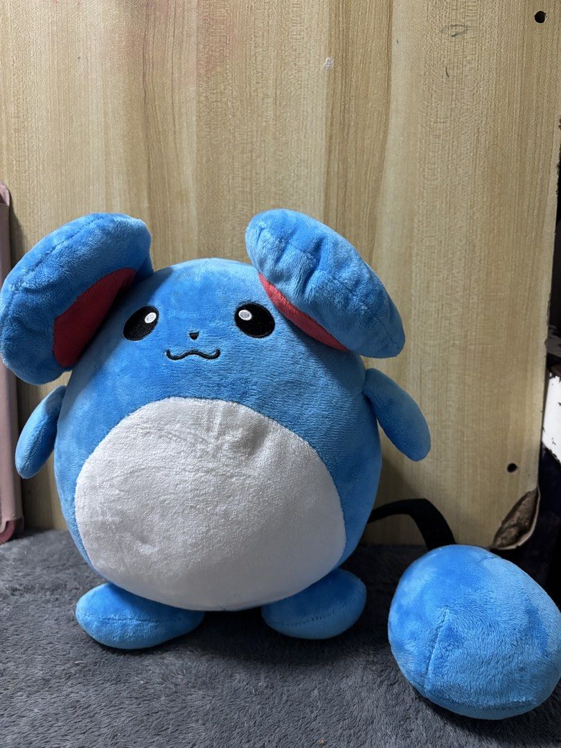 Pokemon Marill Plush Toy (Category: Plushies & Soft Toys) located in Pasig City. Submitted by genyzk (Listing ID 1463811852, Image 1). Description: - Adorable blue Marill plush toy - Features Marill's iconic round body and large ears - Detachable tail for customization - Made in China - Ideal gift for any Pokemon enthusiast.