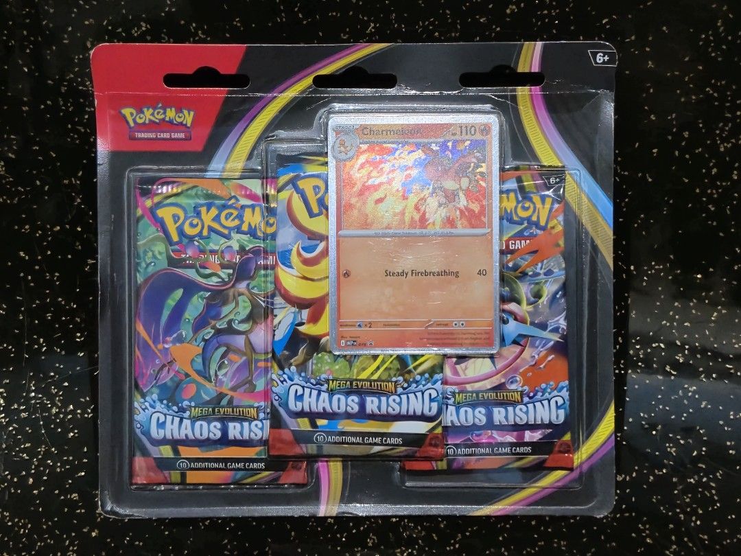 Pokemon Mega Evolution-Chaos Rising 3-Pack Blister Charmeleon (Category: Card Packs) located in Pasay City. Submitted by borgy.man (Listing ID 1463931471, Image 1). Description: ***Available while posted*** For Sale Only Brand New Sealed Pasay loc Meet up LRT/MRT Stations Shipping/Same Day Delivery at buyer's expense No COD Payment BPI Bank Transfer only.
