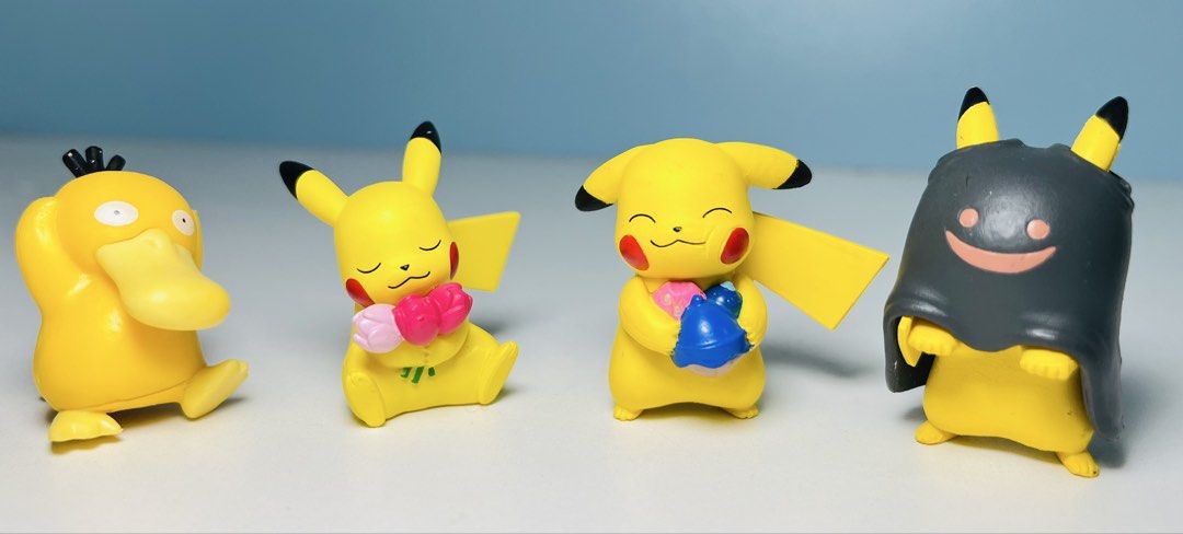 Pokemon pikachu figures set (Category: Figurines & Statues) located in Cainta. Submitted by jjsp_monsterhunting (Listing ID 1463841472, Image 1). Description: pokemon pikachu figure set approx 1.5 inches t arts brand tag free psyduck no brand meet up pin loc cainta shipping options LALAMOVE✅JNT✅.